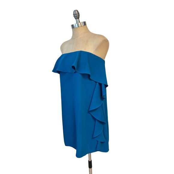 Amanda Uprichard Tally Strapless Dress $207 Size Medium Electric Teal Revolve - Picture 5 of 7